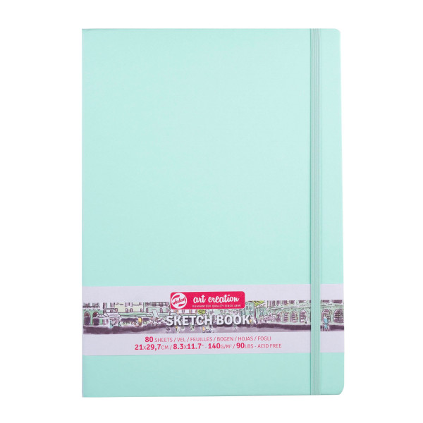 Carnet à croquis / Sketch Book - format A4 (21x29,7cm) - 80 feuilles - 140g - vert menthe - Royal Talens