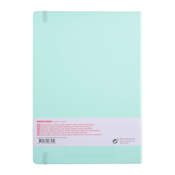 Carnet à croquis / Sketch Book - format A4 (21x29,7cm) - 80 feuilles - 140g - vert menthe - Royal Talens