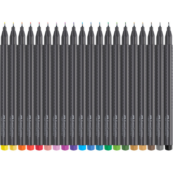 Pochette 20 feutres Grip Finepen Faber-Castell