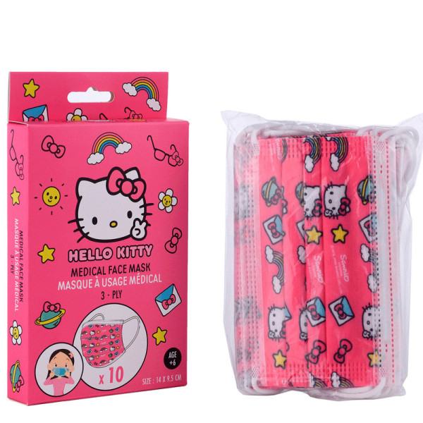 Lot de 10 masques enfants Hello Kitty