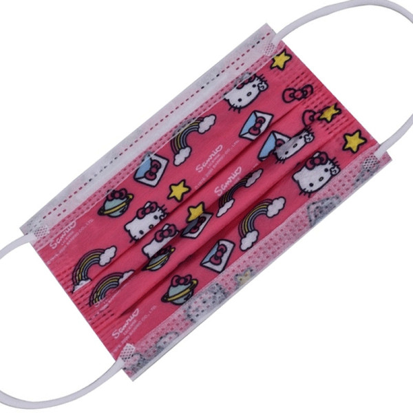 Lot de 10 masques enfants usage unique Hello Kitty