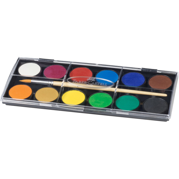 Boîte de 12 pastilles de peinture à l'eau Faber-Castell