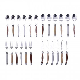 Ménagère 24 pièces Laguiole assortiment marron