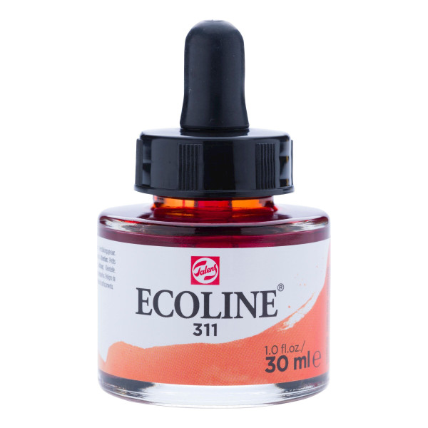 Encre aquarelle Ecoline 30ml 311 Vermillon Royal Talens
