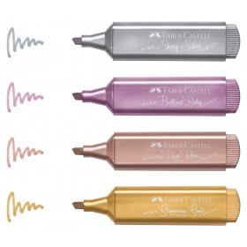 Etui de 4 surligneurs TL 1546 Faber-Castell assortiment métallisé