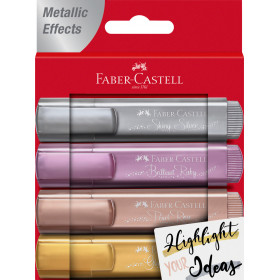 Etui de 4 surligneurs TL 1546 Faber-Castell assortiment métallisé