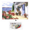 Kit canevas modèle terrasse fleurie 30 x 40 cm Seg de Paris