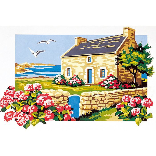 Kit canevas modèle maison bretonne 30 x 40 cm Seg de Paris