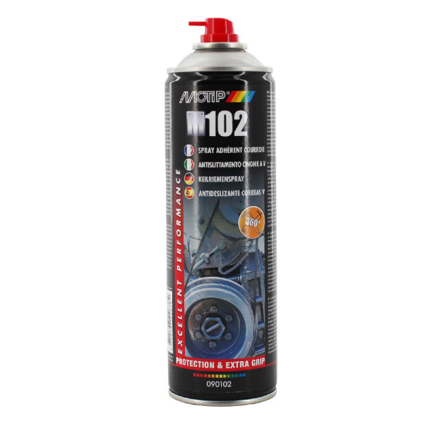 Bombe aérosol adhérent courroie moteur Motip M102 500ml
