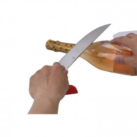 Coffret sabre à champagne Laguiole avec lame en acier avec pompom