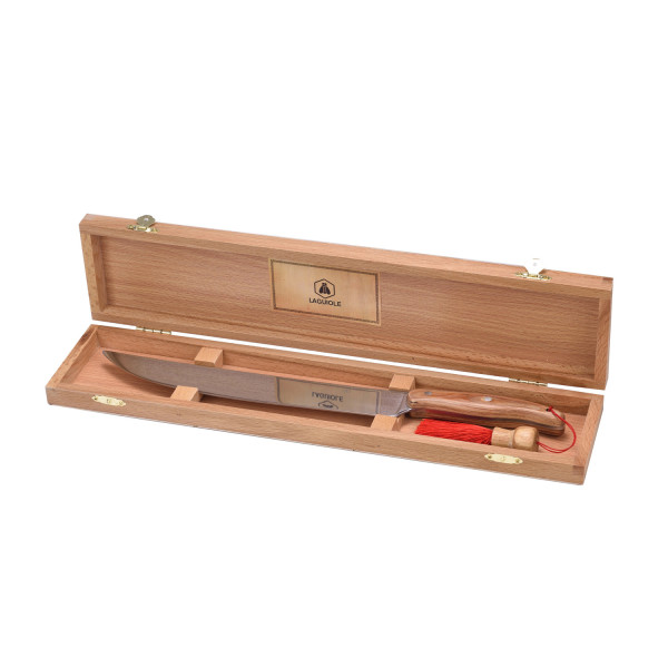 Coffret sabre à champagne Laguiole avec lame en acier avec pompon