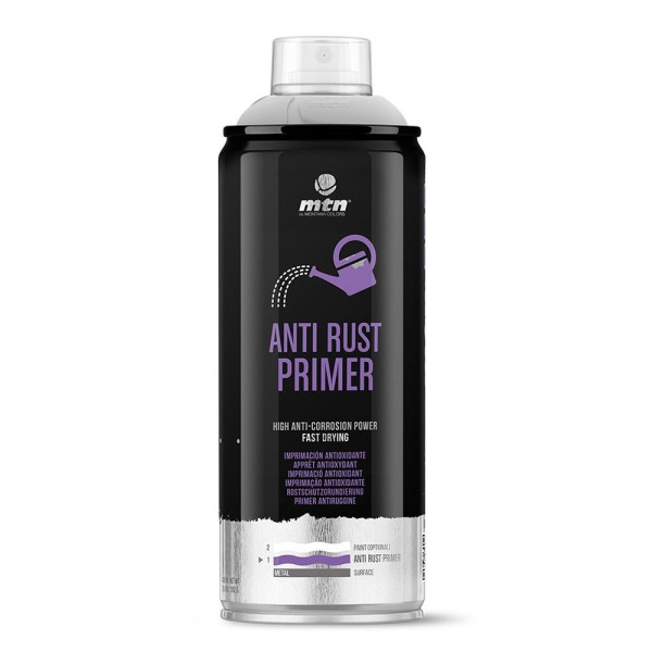Bombe de peinture apprêt antioxydant gris MTN Pro