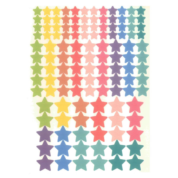 Gommettes illustrées étoiles pastel 2 planches 246 pièces