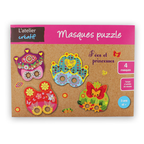 Masques puzzle à créer soi même motif fées et princesses
