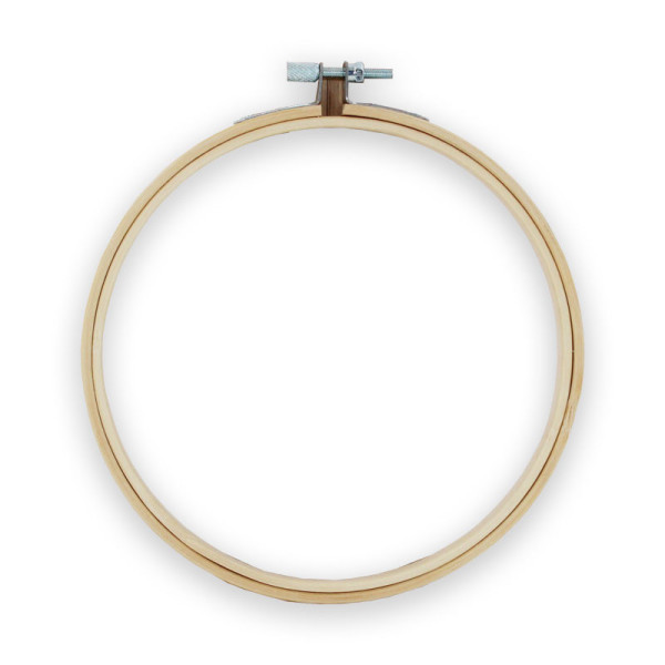 Tambour à broder en bois 16 cm diamètre avec vis de réglage
