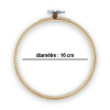 Tambour à broder en bois 16 cm diamètre avec vis de réglage