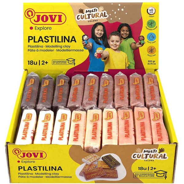 Pâte à modeler Jovi pack de 18 unités de 50 grammes multi cultural