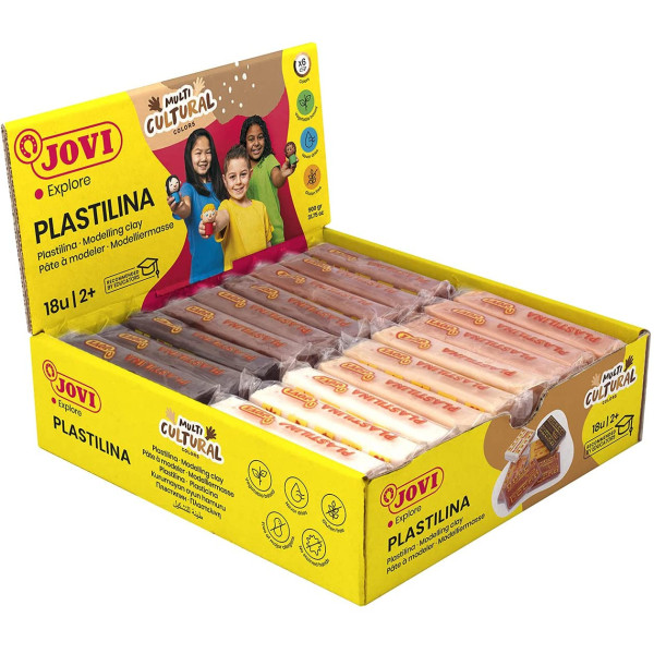 Pâte à modeler Jovi pack de 18 unités de 50 grammes multi cultural