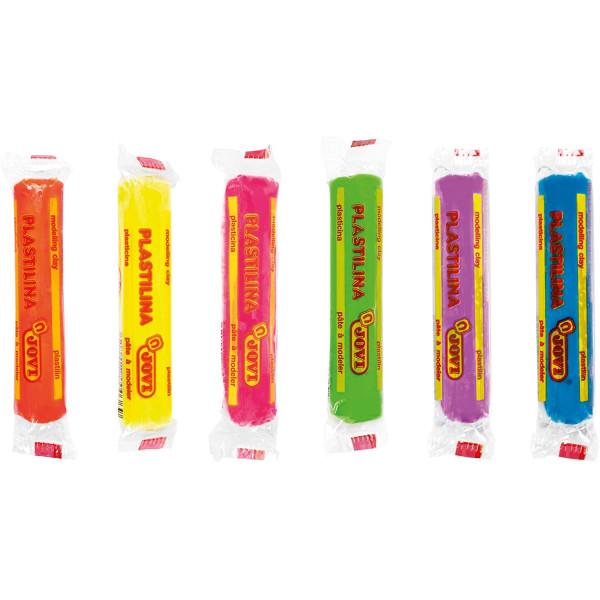 Pâte à modeler Jovi pack de 6 unités de 15 grammes couleurs néon