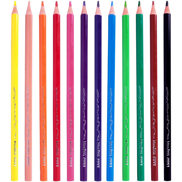 Etui de 12 crayons de couleur sans bois Woodless Jovi