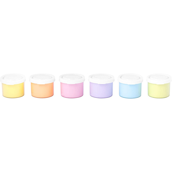 Peinture au doigt pour enfant Jovi assortiment 6 pots 35ml couleurs pastel