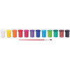 Gouache scolaire Jovi assortiment de 12 pots 15 ml avec pinceau couleurs vives