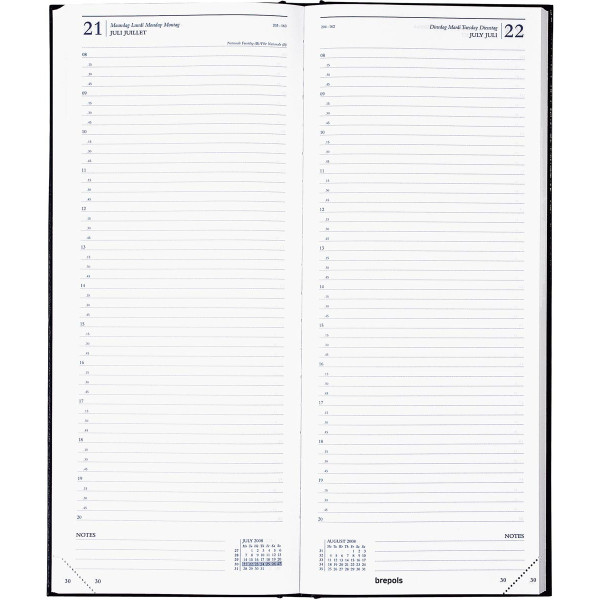 Agenda Journalier 2023 Saturnus 0.111 - 12,8 X 33 Cm - Noir - Brepols