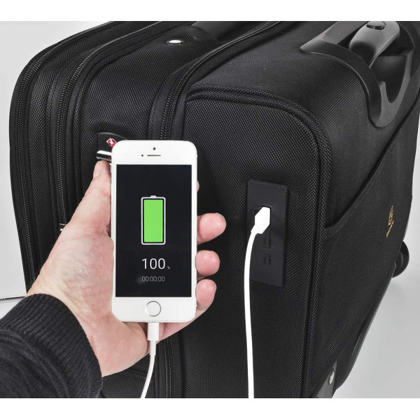 Valisette à roulette pour pc portable 15,6 pouces Exatrolley Exacompta noir