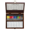 Coffret en bois aquarelle Sennelier 12 tubes de 10ml 1 palette en porcelaine