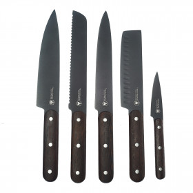 Coffret de 5 couteaux de cuisine Laguiole lame acier noire