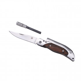 Couteau à viande pliable Laguiole avec fusil en bois