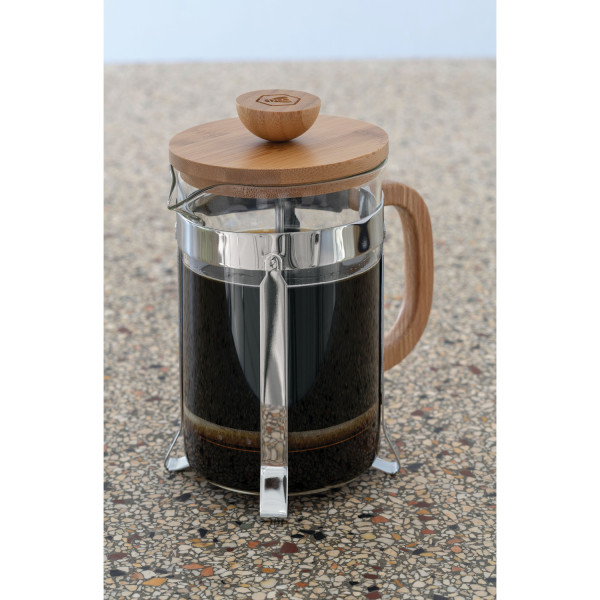 Cafetière à piston en bois de bambou et verre Laguiole