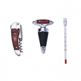 Coffret 3 accessoires pour le vin tire-bouchon thermomètre bouchon stoppeur
