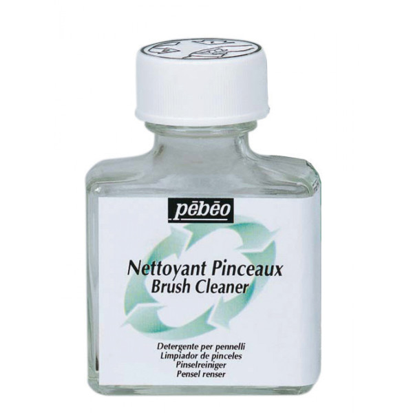 photo-Produit nettoyant pour pinceaux - Dissout huile et vernis - Pébéo - Flacon 75ml