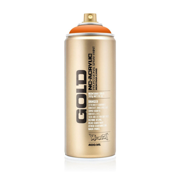 photo-Bombe de peinture - Gold - Acrylique - Orange - G2070 - 400ml - Montana Cans