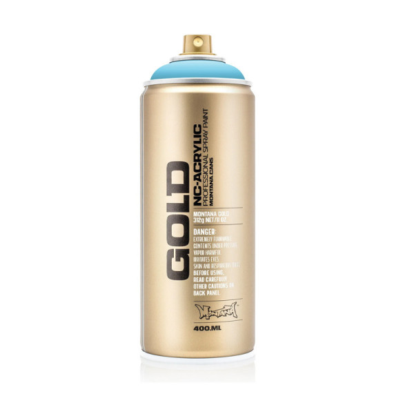 photo-Bombe de peinture - Gold - Acrylique - Baby blue - G5020 - 400ml - Montana Cans