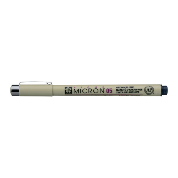 Feutre Pigma Micron 05 Sakura pointe fine 0.45mm bleu noir