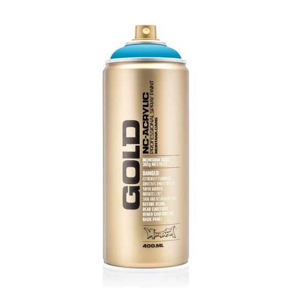 photo-Bombe de peinture - Gold - Acrylique - Light blue - G5040 - 400ml - Montana Cans
