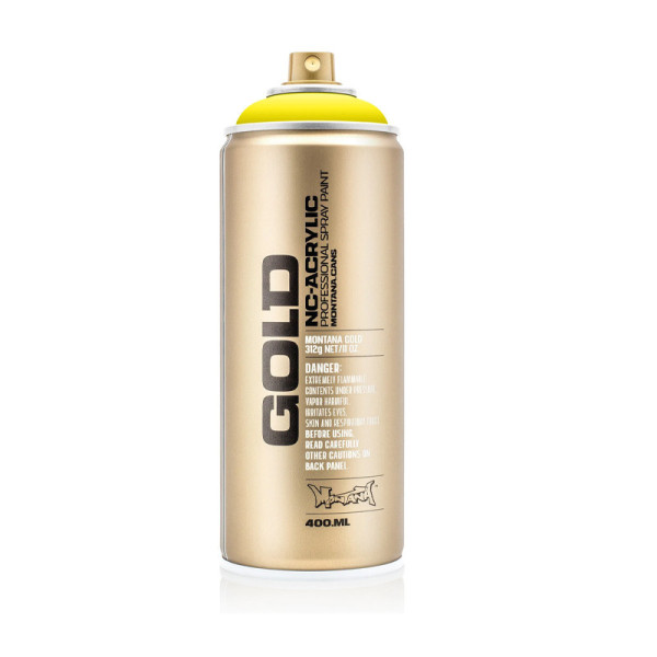 photo-Bombe de peinture - Gold - Acrylique - 100% yellow - P1000 - 400ml - Montana Cans