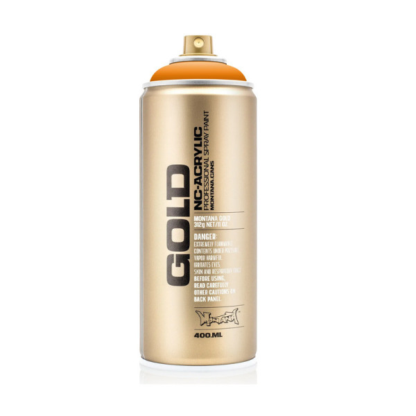 photo-Bombe de peinture - Gold - Acrylique - Shock orange light - S2000 - 400ml - Montana Cans