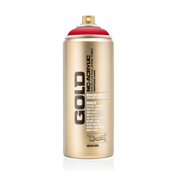 photo-Bombe de peinture - Gold - Acrylique - Shock red - S3000 - 400ml - Montana Cans