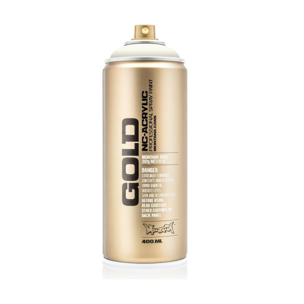photo-Bombe de peinture - Gold - Acrylique - Shock white cream - S9110 - 400ml - Montana Cans