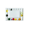 Palette de peinture - Antisèche - Rectangulaire - Plastique - Blanc - 20 compartiments