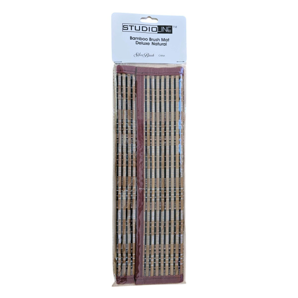 photo-Natte en bambou - Rangement pour pinceaux - 8 compartiments - 30x35cm