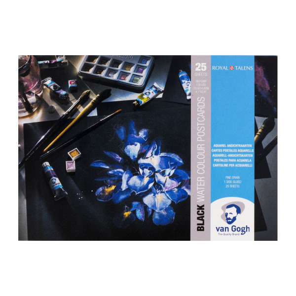 photo-Bloc - Aquarelle - 10,5 x 14,8cm - 360g - 25 feuilles noires - Van Gogh