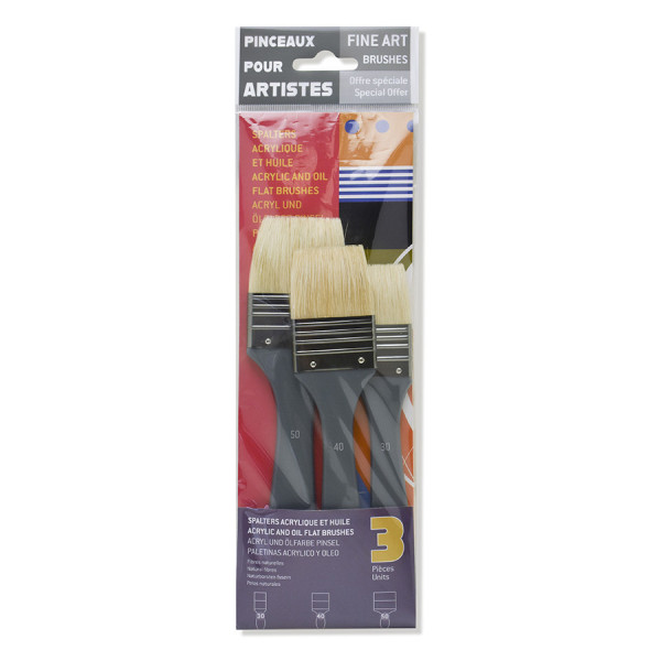 Lot de 3 spalters acrylique et huile en fibres naturelles