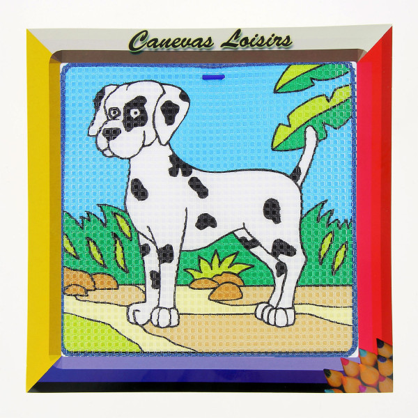 Kit canevas Chien dalmatien 15 x 15 cm gros trous