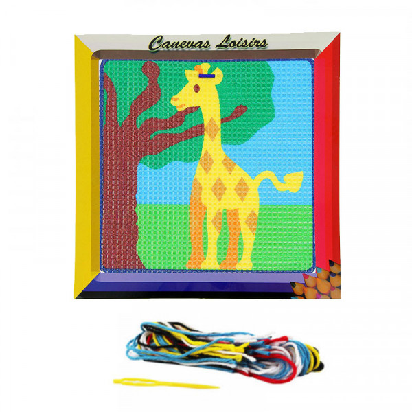 Kit canevas Girafe 15 x 15 cm gros trous