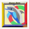 Kit canevas Dauphin coloré 15 x 15 cm gros trous