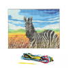 Kit complet canevas 15 x 20 cm motif zèbre savane